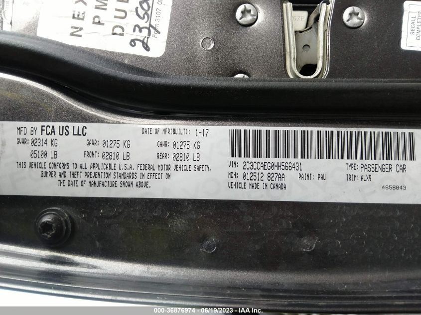 2017 CHRYSLER 300 300C - 2C3CCAEG0HH566431