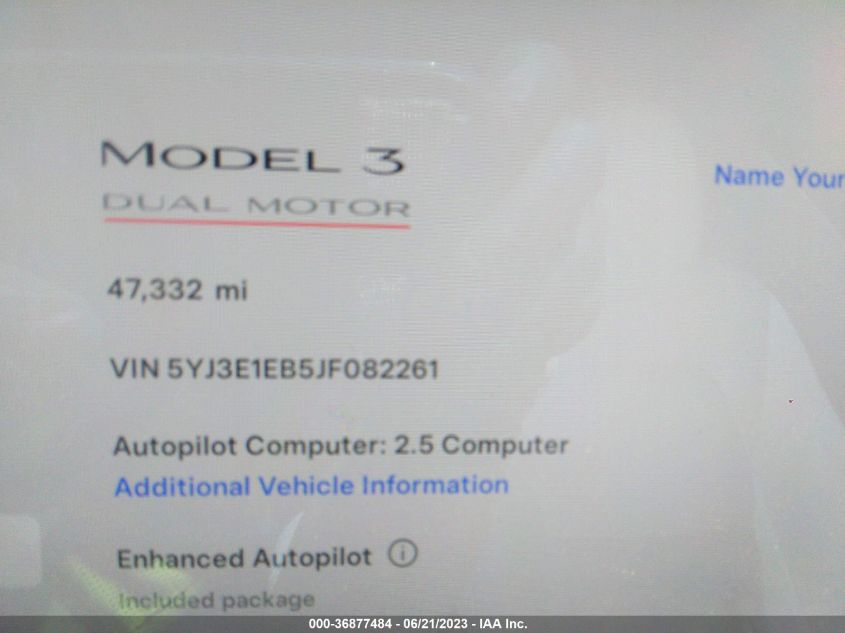 2018 TESLA MODEL 3 LONG RANGE - 5YJ3E1EB5JF082261