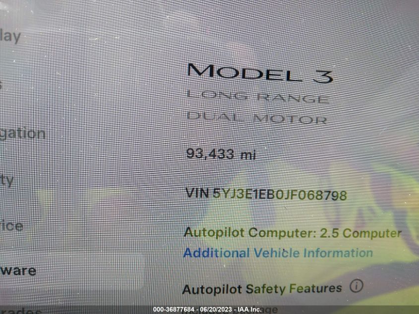 2018 TESLA MODEL 3 LONG RANGE - 5YJ3E1EB0JF068798