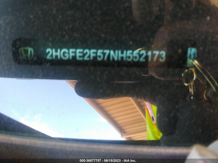 VIN 2HGFE2F57NH552173 2022 HONDA CIVIC SEDAN SPORT
