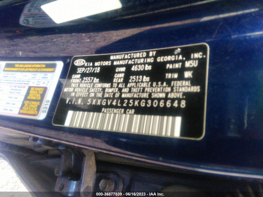 2019 KIA OPTIMA SX - 5XXGV4L25KG306648