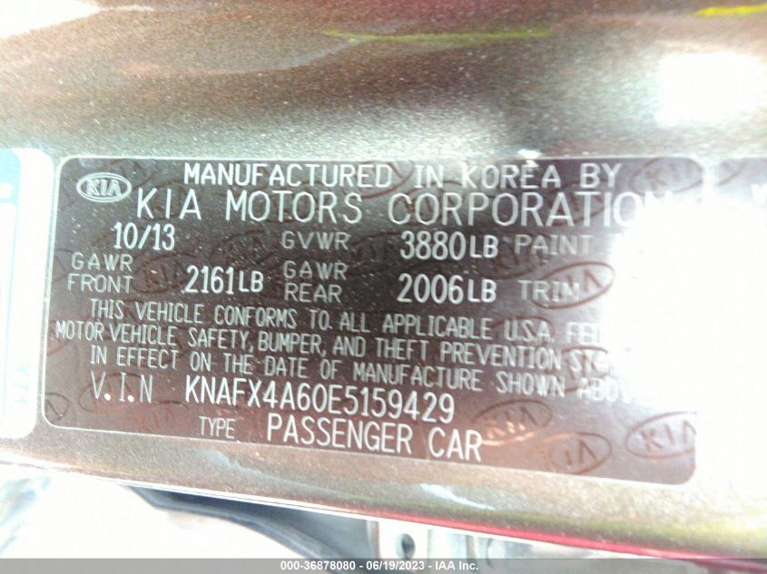 2014 KIA FORTE LX - KNAFX4A60E5159429