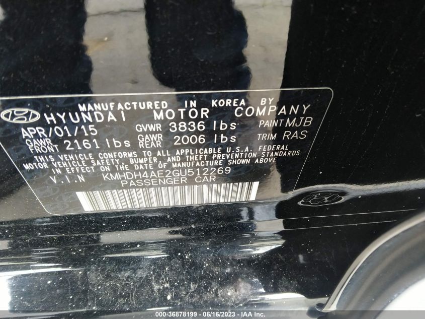 2016 HYUNDAI ELANTRA SE - KMHDH4AE2GU512269