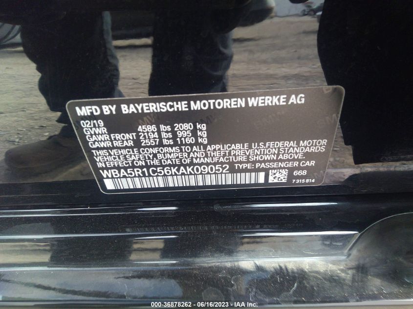 2019 BMW 3 SERIES 330I - WBA5R1C56KAK09052