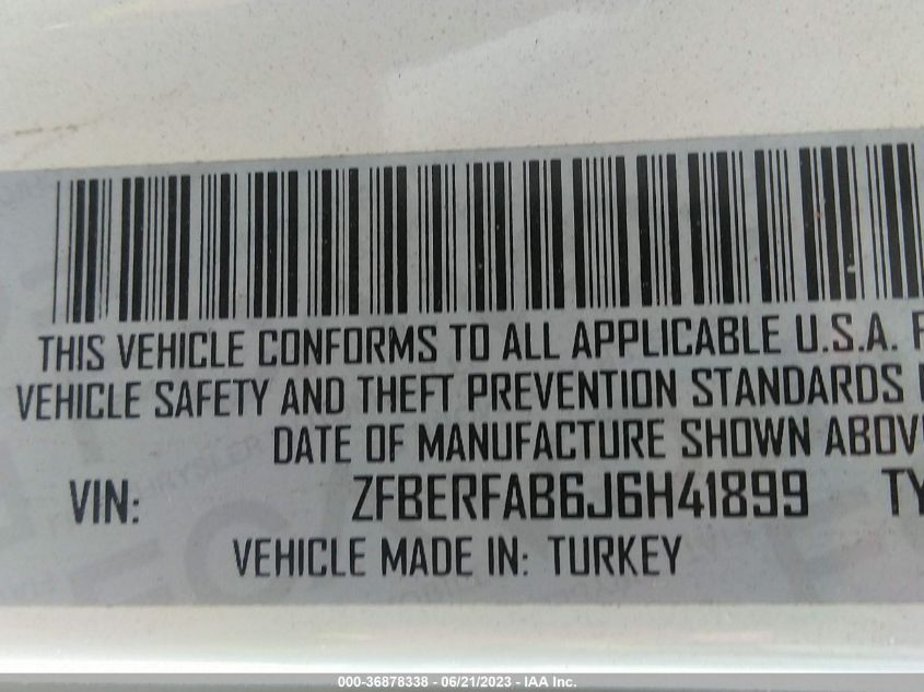 2018 RAM PROMASTER CITY TRADESMAN ZFBERFAB6J6H41899