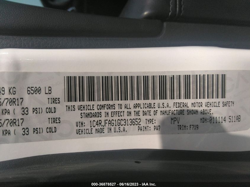 2016 JEEP GRAND CHEROKEE LAREDO - 1C4RJFAG1GC313652