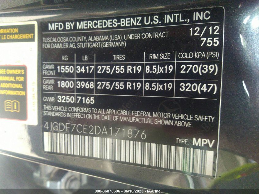 2013 MERCEDES-BENZ GL-CLASS GL 450 - 4JGDF7CE2DA171876