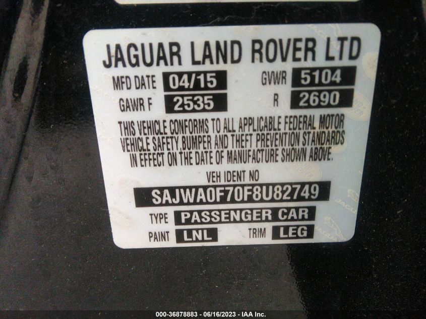 2015 JAGUAR XF V6 - SAJWA0F70F8U82749