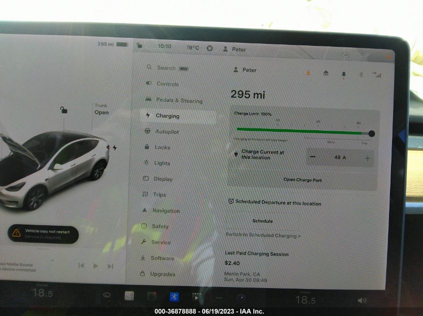 Auction sale of the 2021 TESLA MODEL Y , vin: 5YJYGDEE2MF232956, lot number: 36878888