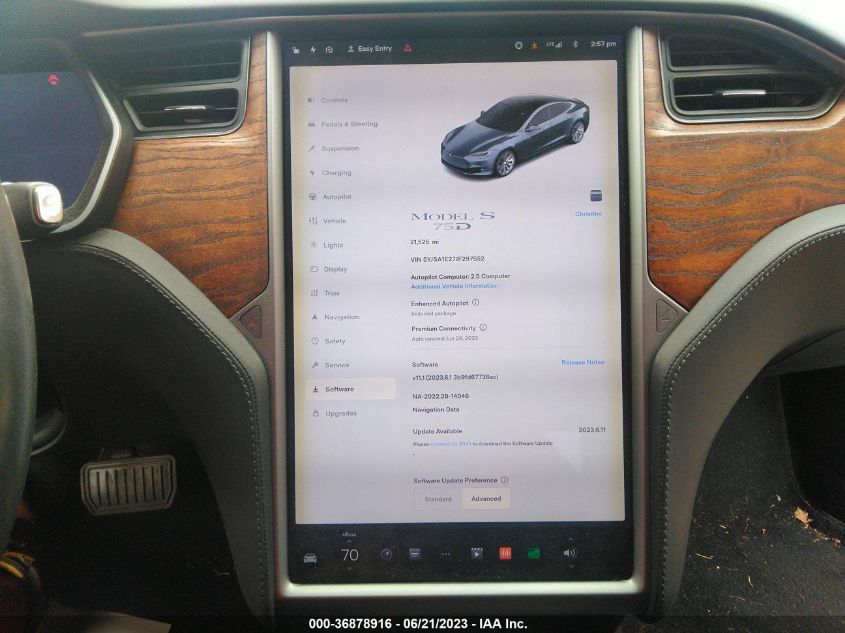 2018 TESLA MODEL S 75D/100D/P100D - 5YJSA1E27JF297552