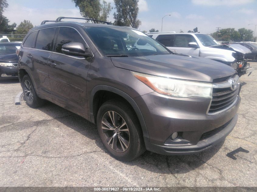 2016 TOYOTA HIGHLANDER XLE - 5TDKKRFHXGS158809