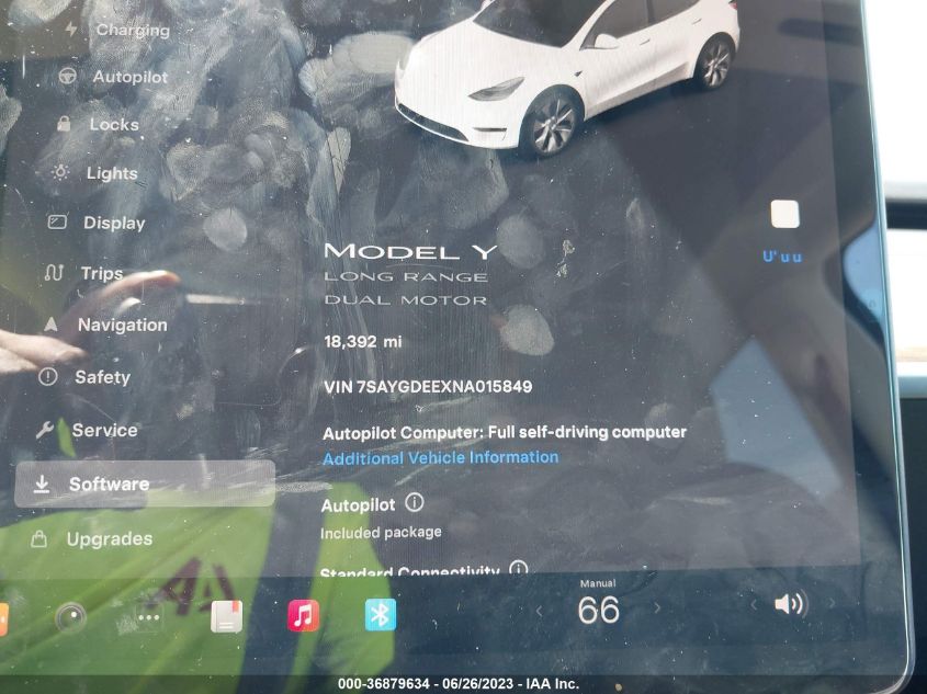 2022 TESLA MODEL Y LONG RANGE - 7SAYGDEEXNA015849