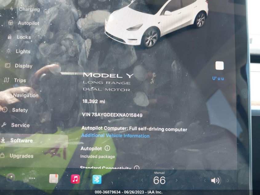 2022 TESLA MODEL Y LONG RANGE - 7SAYGDEEXNA015849