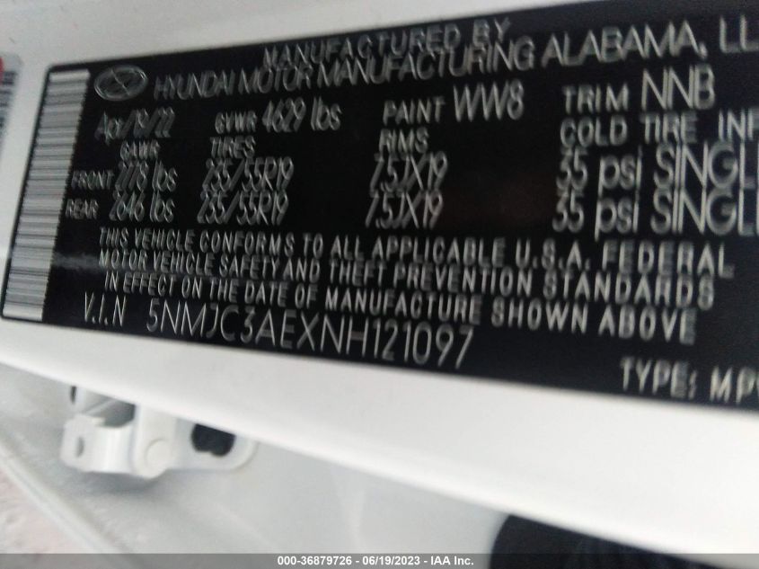 2022 HYUNDAI TUCSON SEL - 5NMJC3AEXNH121097