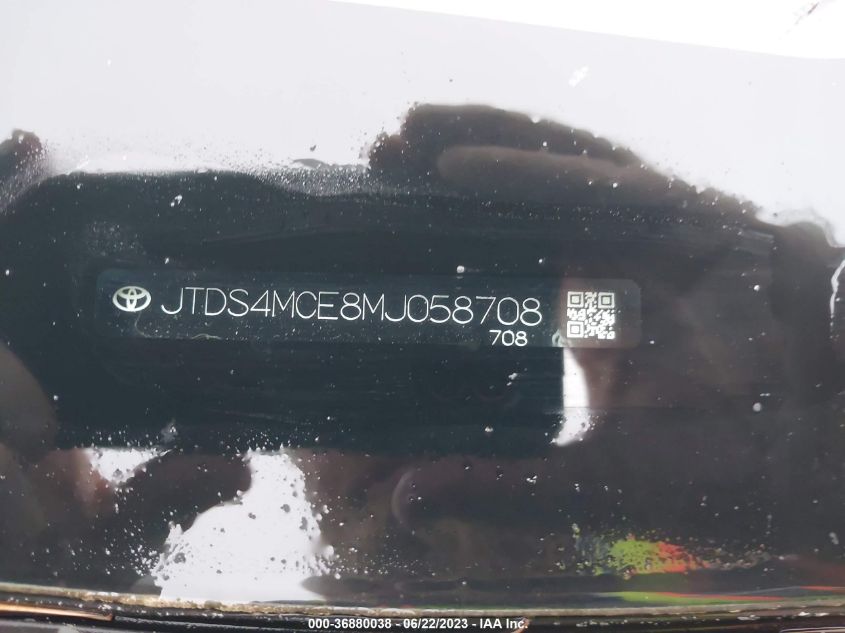 2021 TOYOTA COROLLA SE/NIGHTSHADE/APEX SE - JTDS4MCE8MJ058708