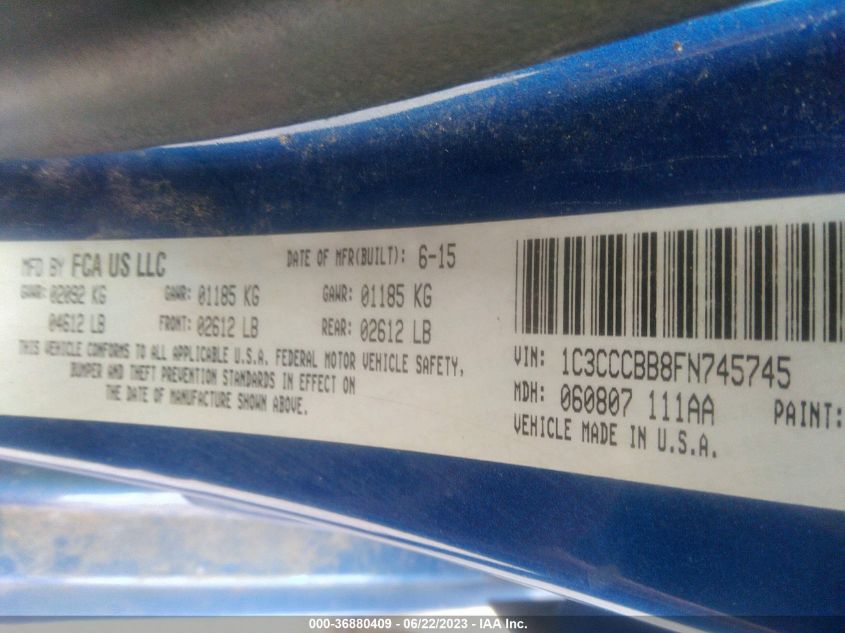 2015 CHRYSLER 200 S - 1C3CCCBB8FN745745