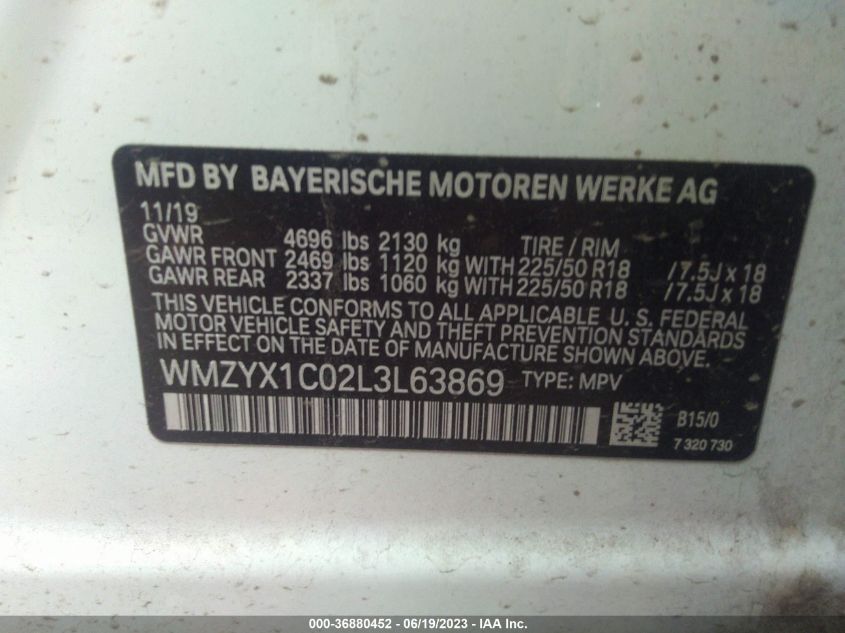 2020 MINI COUNTRYMAN COOPER S - WMZYX1C02L3L63869