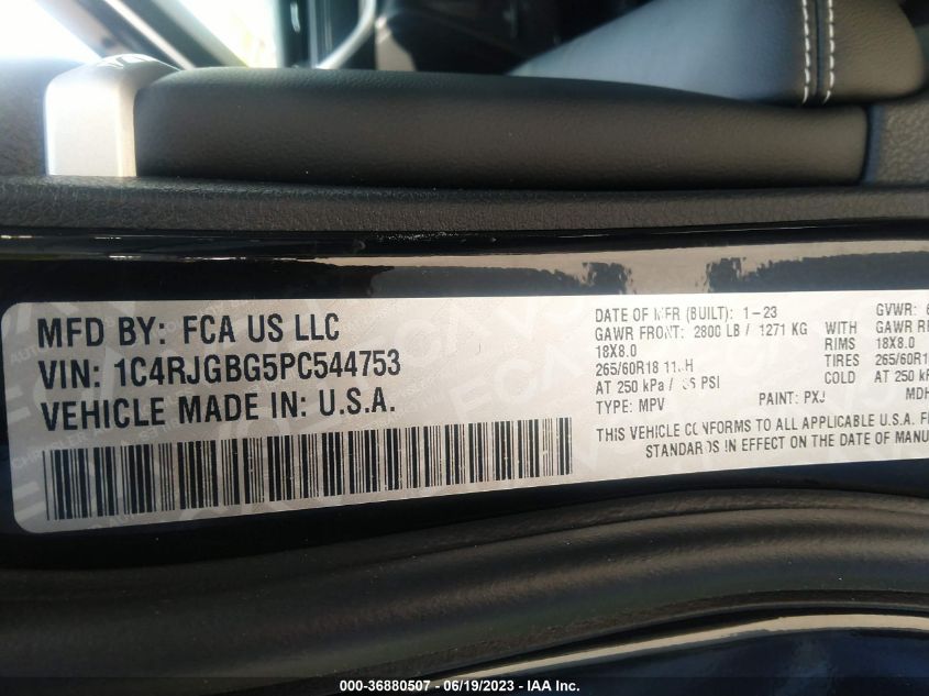 2023 JEEP GRAND CHEROKEE LIMITED - 1C4RJGBG5PC544753