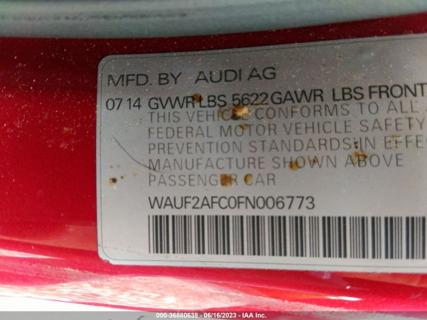 2015 AUDI S6 - WAUF2AFC0FN006773