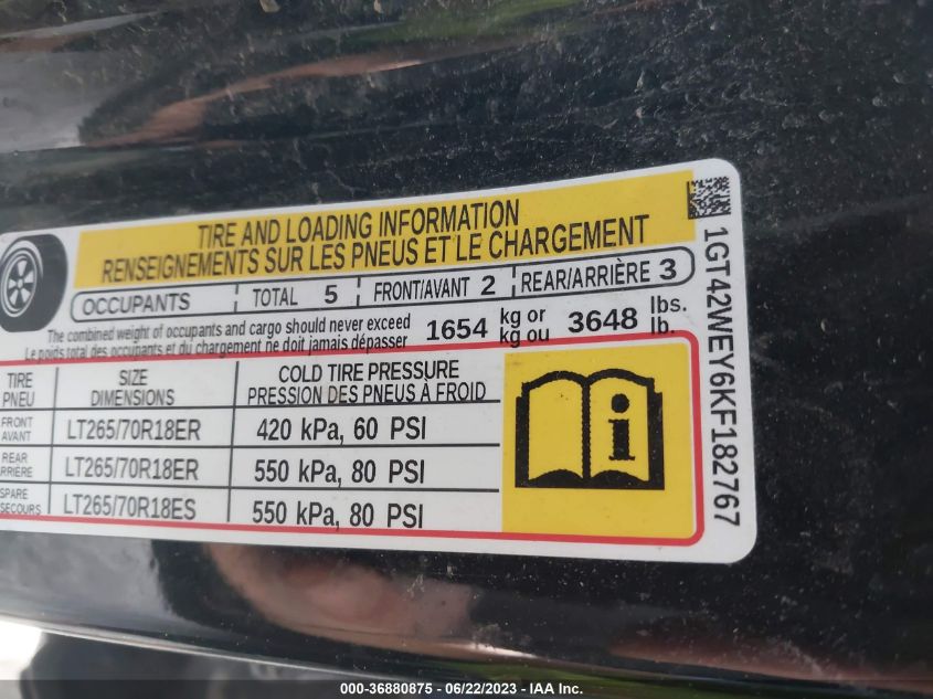 2019 GMC SIERRA 3500 HD K3500 DENALI 1GT42WEY6KF182767