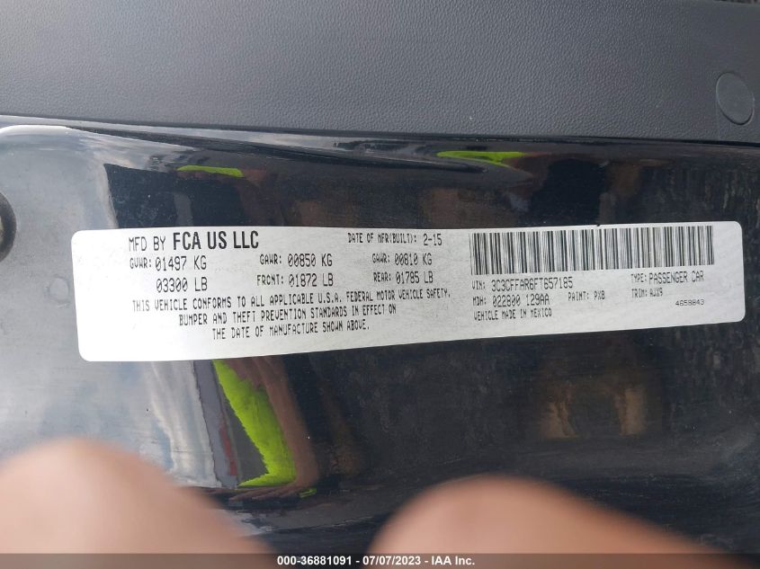 2015 FIAT 500 POP - 3C3CFFAR6FT657185