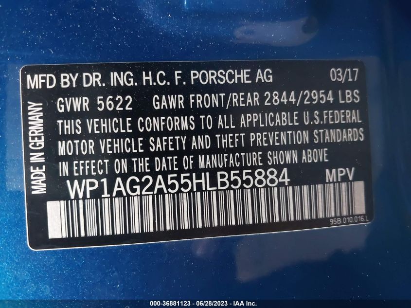 2017 PORSCHE MACAN GTS - WP1AG2A55HLB55884