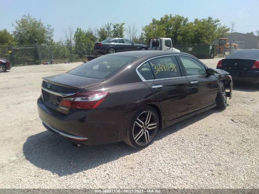 2016 HONDA ACCORD SEDAN SPORT - 1HGCR2F6XGA022247
