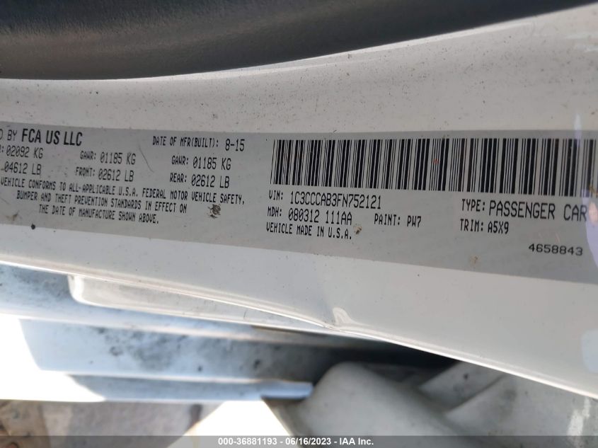 2015 CHRYSLER 200 LIMITED - 1C3CCCAB3FN752121
