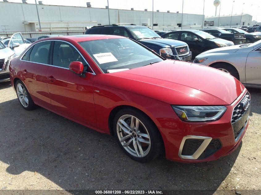 2022 AUDI A4 SEDAN S LINE PREMIUM PLUS - WAUEAAF42NN013679