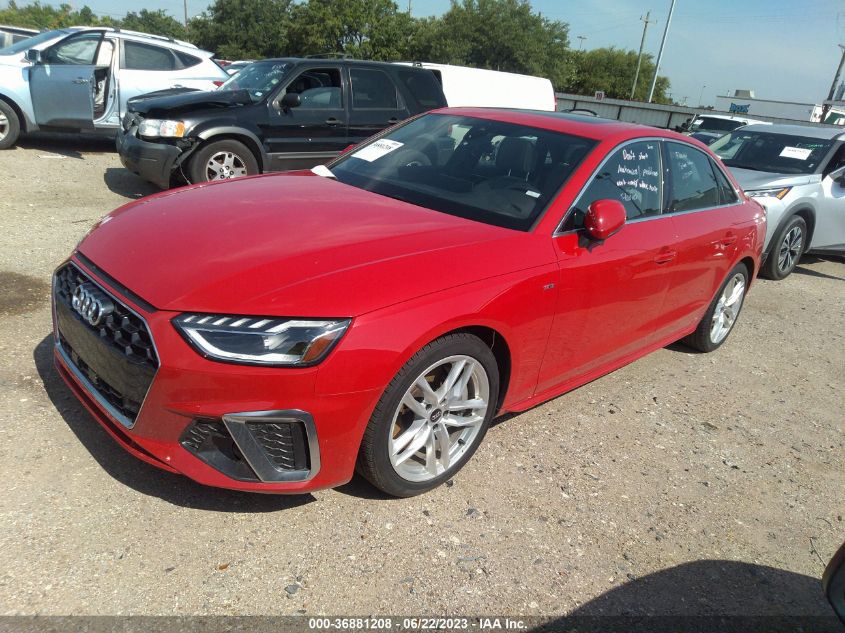 2022 AUDI A4 SEDAN S LINE PREMIUM PLUS - WAUEAAF42NN013679