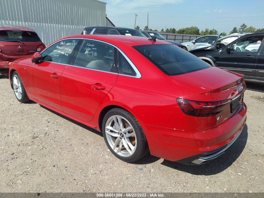 2022 AUDI A4 SEDAN S LINE PREMIUM PLUS - WAUEAAF42NN013679