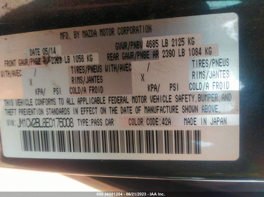 2014 MAZDA MAZDA5 SPORT - JM1CW2BL8E0176008