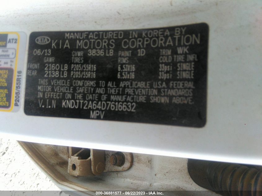 2013 KIA SOUL + - KNDJT2A64D7616632