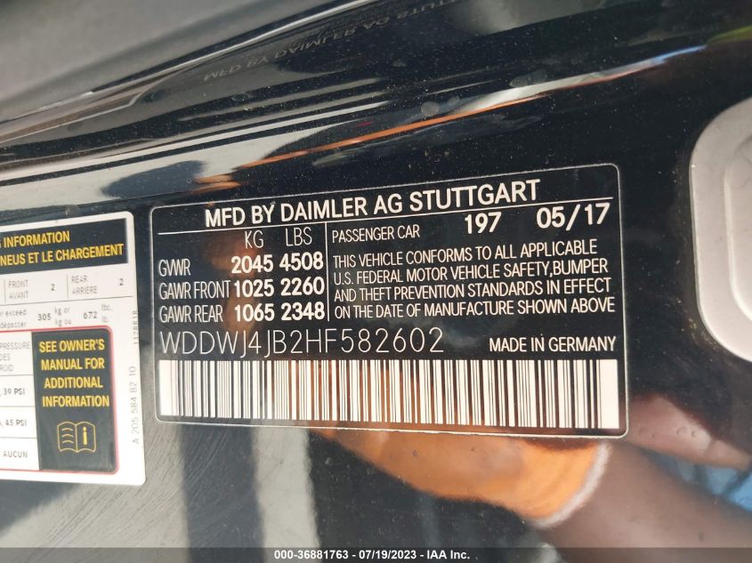 2017 MERCEDES-BENZ C-CLASS C 300 - WDDWJ4JB2HF582602