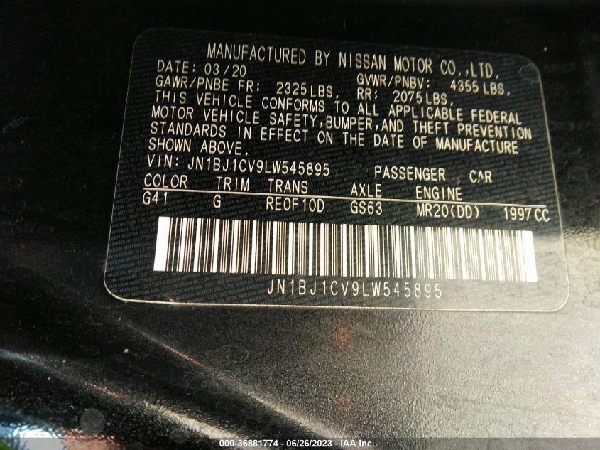 2020 NISSAN ROGUE SPORT S - JN1BJ1CV9LW545895