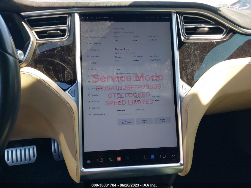 2015 TESLA MODEL S 85D/P85D/70D/90D/P90D - 5YJSA1H26FFP73809