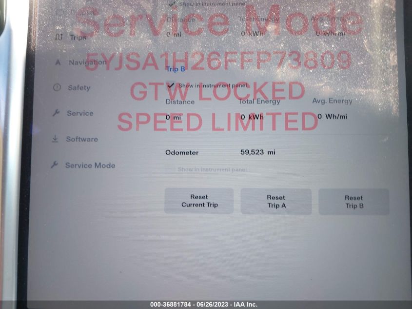 2015 TESLA MODEL S 85D/P85D/70D/90D/P90D - 5YJSA1H26FFP73809