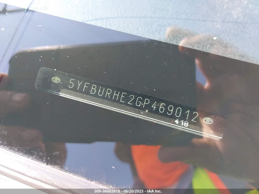 2016 TOYOTA COROLLA L/LE/S/S PLUS/LE PLUS - 5YFBURHE2GP469012