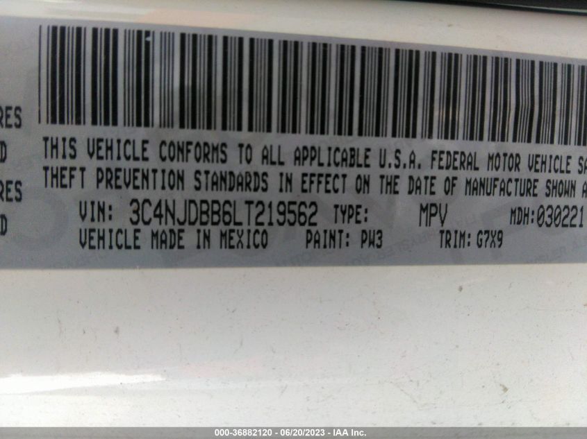 2020 JEEP COMPASS LATITUDE - 3C4NJDBB6LT219562