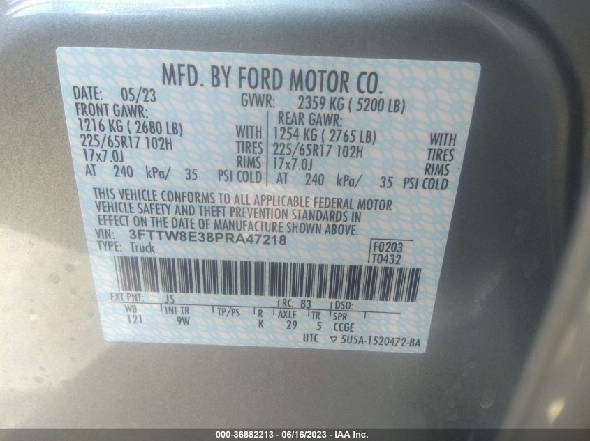 2023 FORD MAVERICK XL/XLT/LARIAT - 3FTTW8E38PRA47218