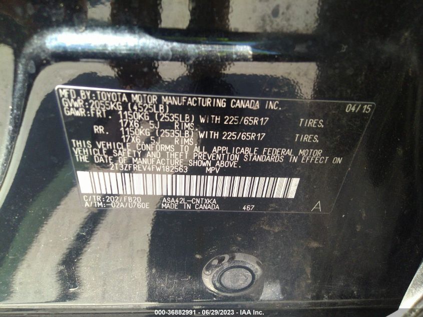 2015 TOYOTA RAV4 LE - 2T3ZFREV4FW182563