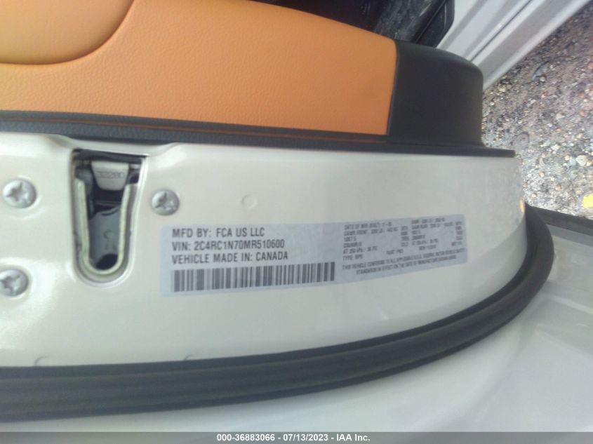 2021 CHRYSLER PACIFICA HYBRID PINNACLE - 2C4RC1N70MR510600