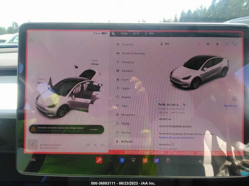 2021 TESLA MODEL Y LONG RANGE - 5YJYGDEE9MF243081