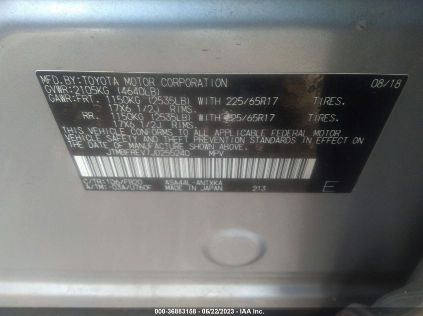 2018 TOYOTA RAV4 LE - JTMBFREV7JD255240