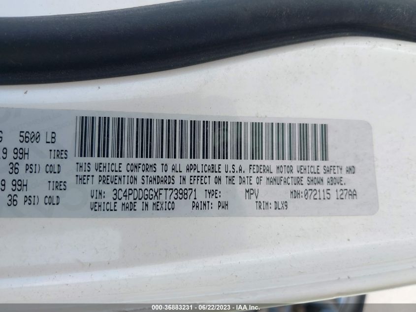 2015 DODGE JOURNEY CROSSROAD - 3C4PDDGGXFT739871