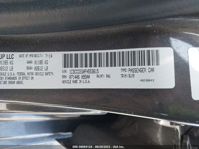 2015 CHRYSLER 200 C - 1C3CCCEG0FN553615