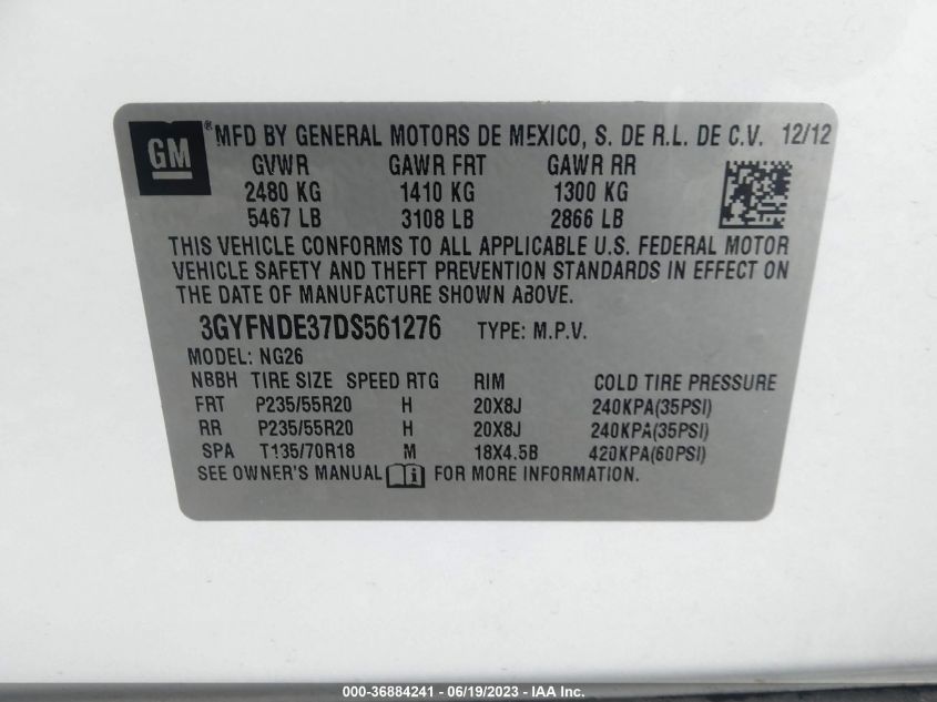 2013 CADILLAC SRX PERFORMANCE COLLECTION - 3GYFNDE37DS561276
