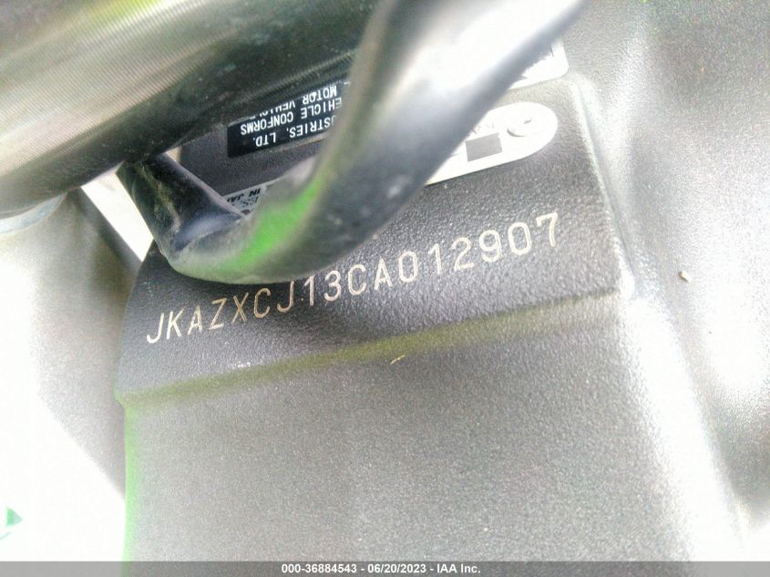 2012 KAWASAKI ZX1000 J JKAZXCJ13CA012907
