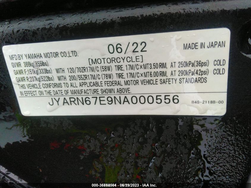 2022 YAMAHA YZFR1M JYARN67E9NA000556