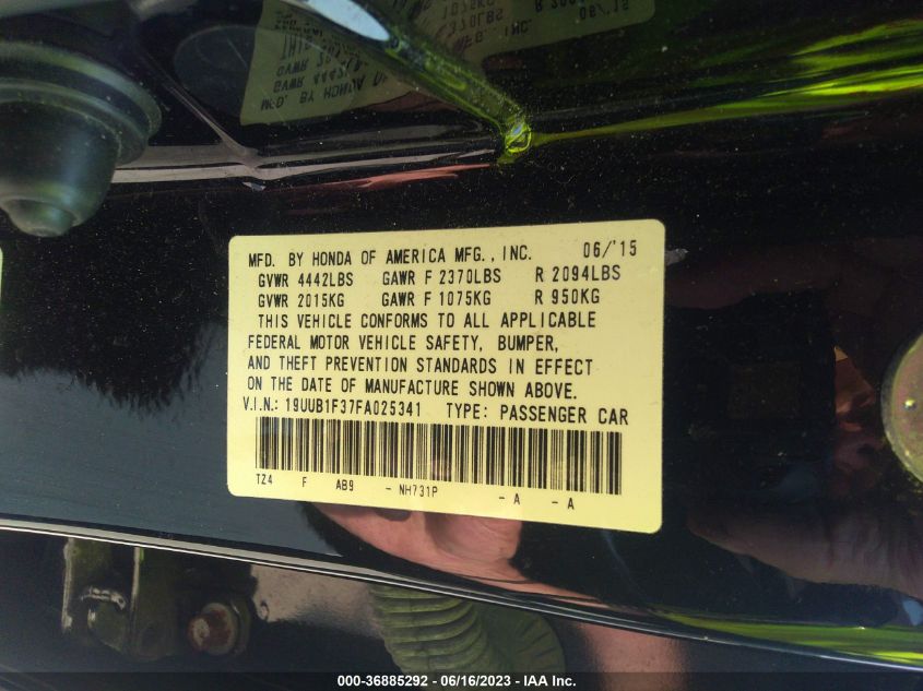 2015 ACURA TLX - 19UUB1F37FA025341